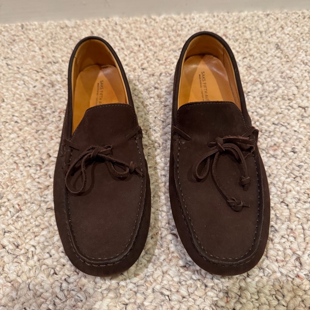 Saks Fifth Avenue Leather Driving Loafer Men Size 9